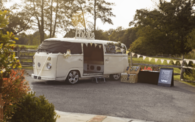 Campervan outdoor photobooth at Coltsford Mill in Surrey