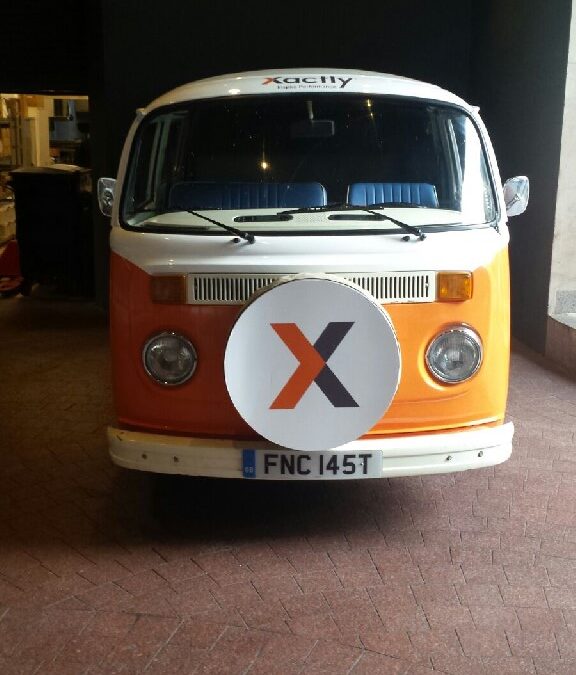 Branded campervan hire for London conference – Xactly
