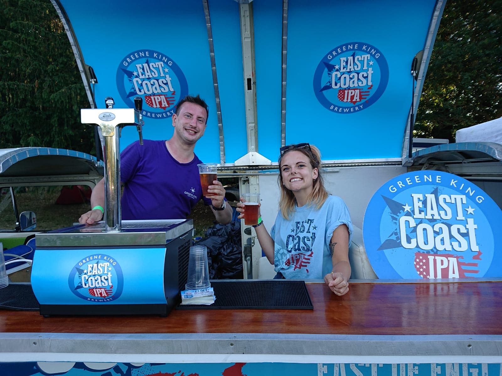 Branded VW Camper mobile bar hire with staff