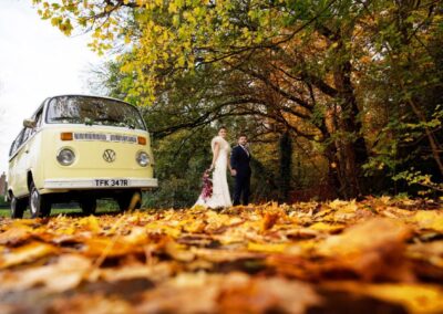 autumn wedding with a vw camper hire