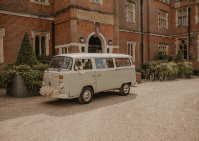 campervan wedding car at wotton house surrey