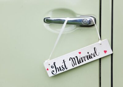 campervan wedding just married