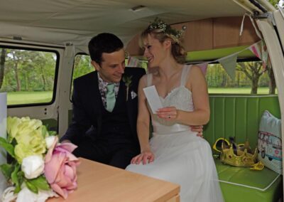 inside basil bus campervan wedding car croydon