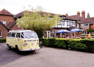 old style vw camper hire for wedding