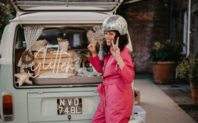 Campervan glitter bar Sussex shoot captured by Kent videographer